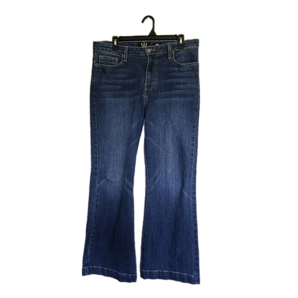 Letter To Juliet Womens Blue Sicily Boho 70s Flare Wide-Leg  Retro Jeans 30
